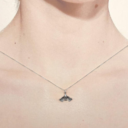 Sterling Silver Small Bat Charm Necklace, 18"