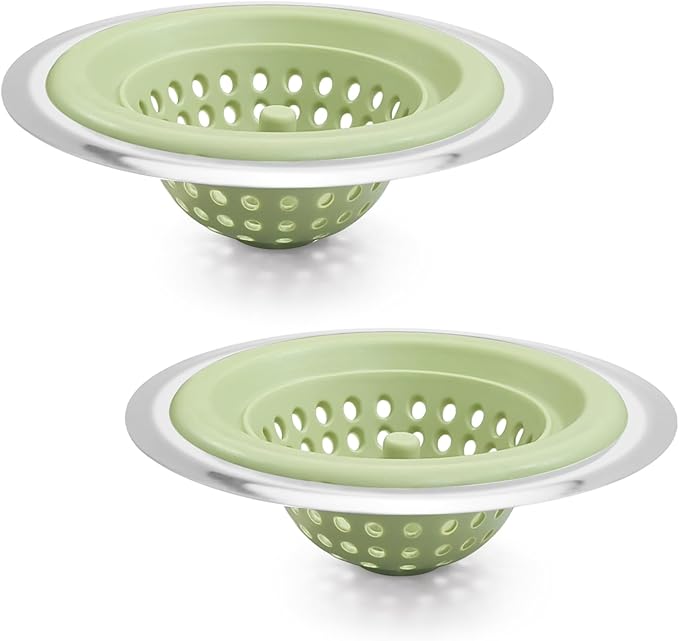 2 PCS Kitchen Stainless Silicone Sink Strainer, 4.5 inch Diameter…