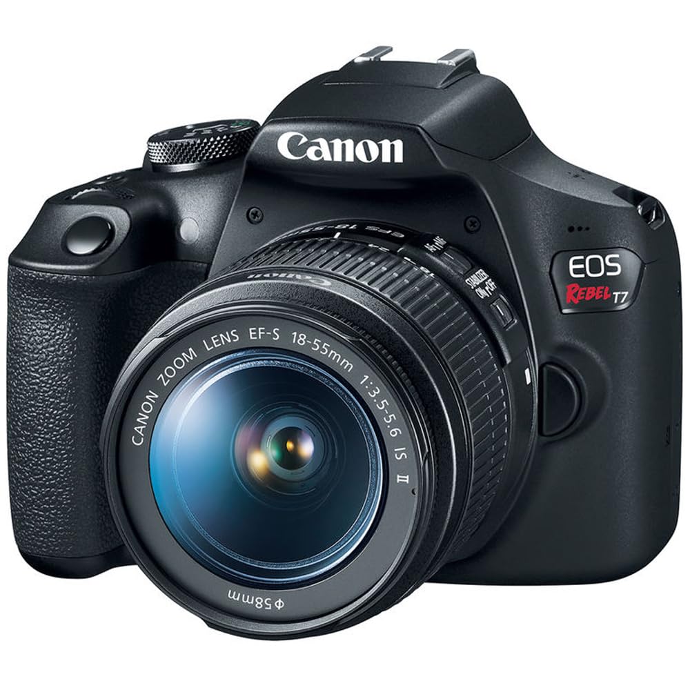 Canon EOS Rebel T7 DSLR Camera with 18-55mm Lens Bundle 24.1MP Beginner Digital Camera Kit with 64GB Memory Card, Camera Bag & Photo Editing Software