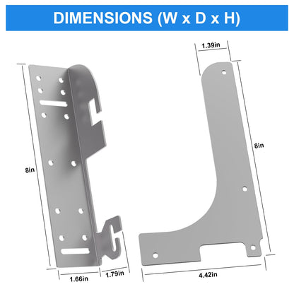 Demimy Cabinet Door Mount Kit for Pull-Out Trash Cans, Organizers & Storage Shelves – 6-Way Adjustable Heavy Duty Brackets Compatible with Rev-A-Shelf 5WB Series, 5WB-DMKIT Trash Can Bracket, Silver
