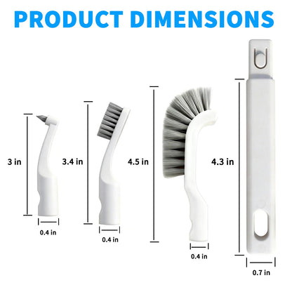 Small Scrub Brush, Hard Bristle Crevice Cleaning Brush Set with 6Pcs Brush Heads & 2Pcs Handles, Multifunctional Grout Scrubber Tools for Kitchen, Bathroom, Sink, Corner, Mug and Blender