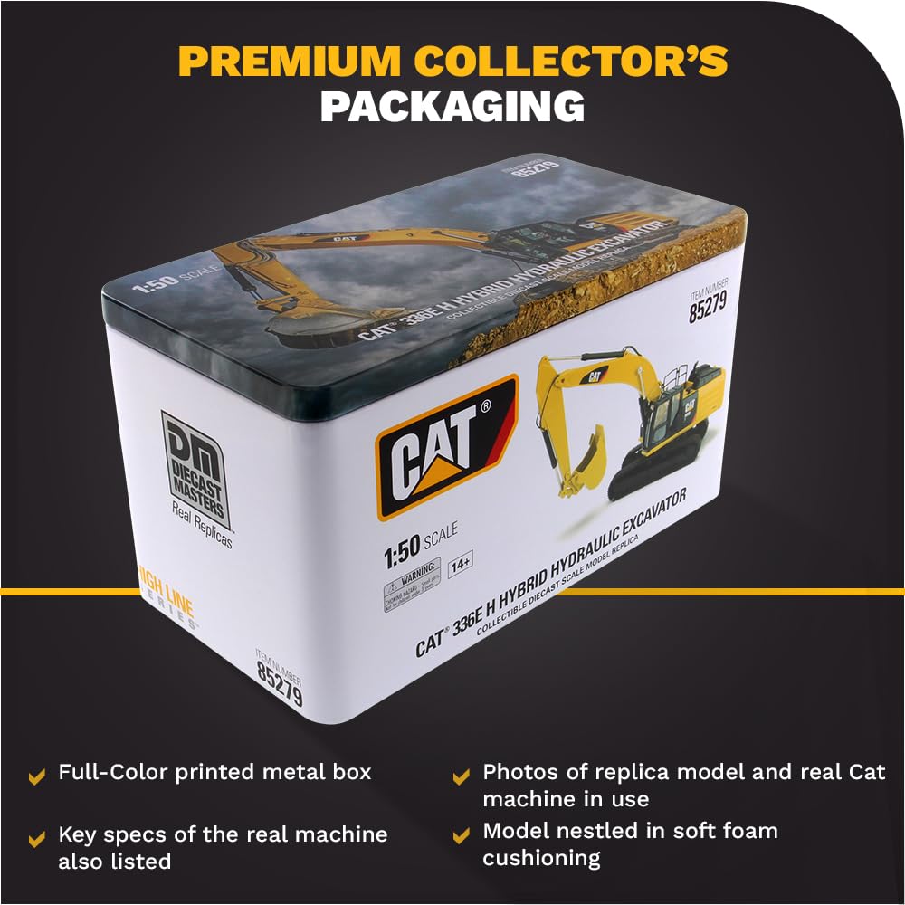 1:50 Cat 336E H Hybrid Hydraulic Excavator | Core Classics Series Cat Trucks & Construction Equipment | 1:50 Scale Model Diecast Collectible Model 85279C
