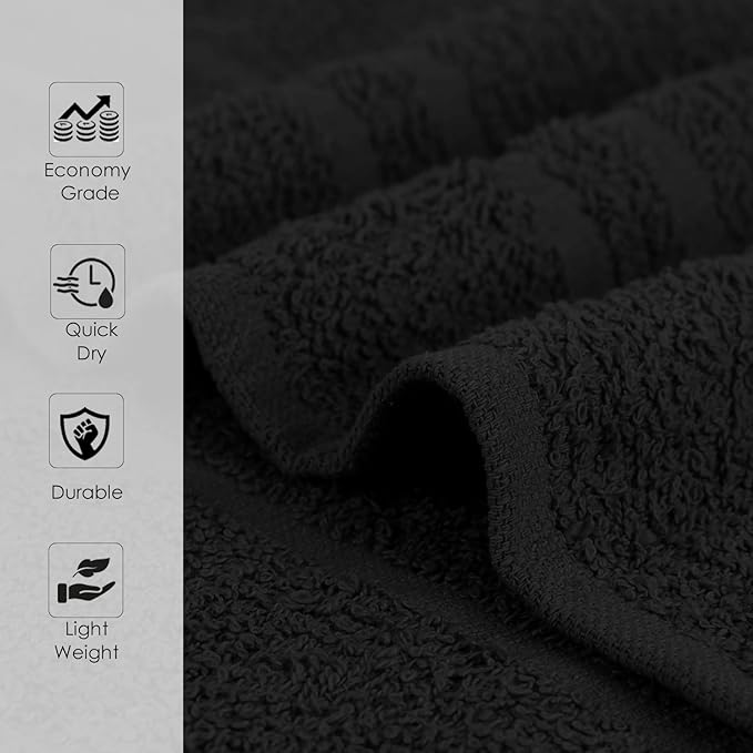 Hand Towels Pack of 40, 100% Cotton, 16 x 27 Inches, Highly Absorbable