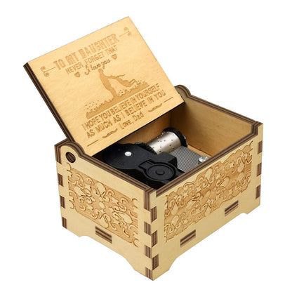 Sooharic Daughter Gifts from Dad, Wooden Music Box, Dad to Daughter Gifts, Suitable for Birthday/Christmas/Keepsake