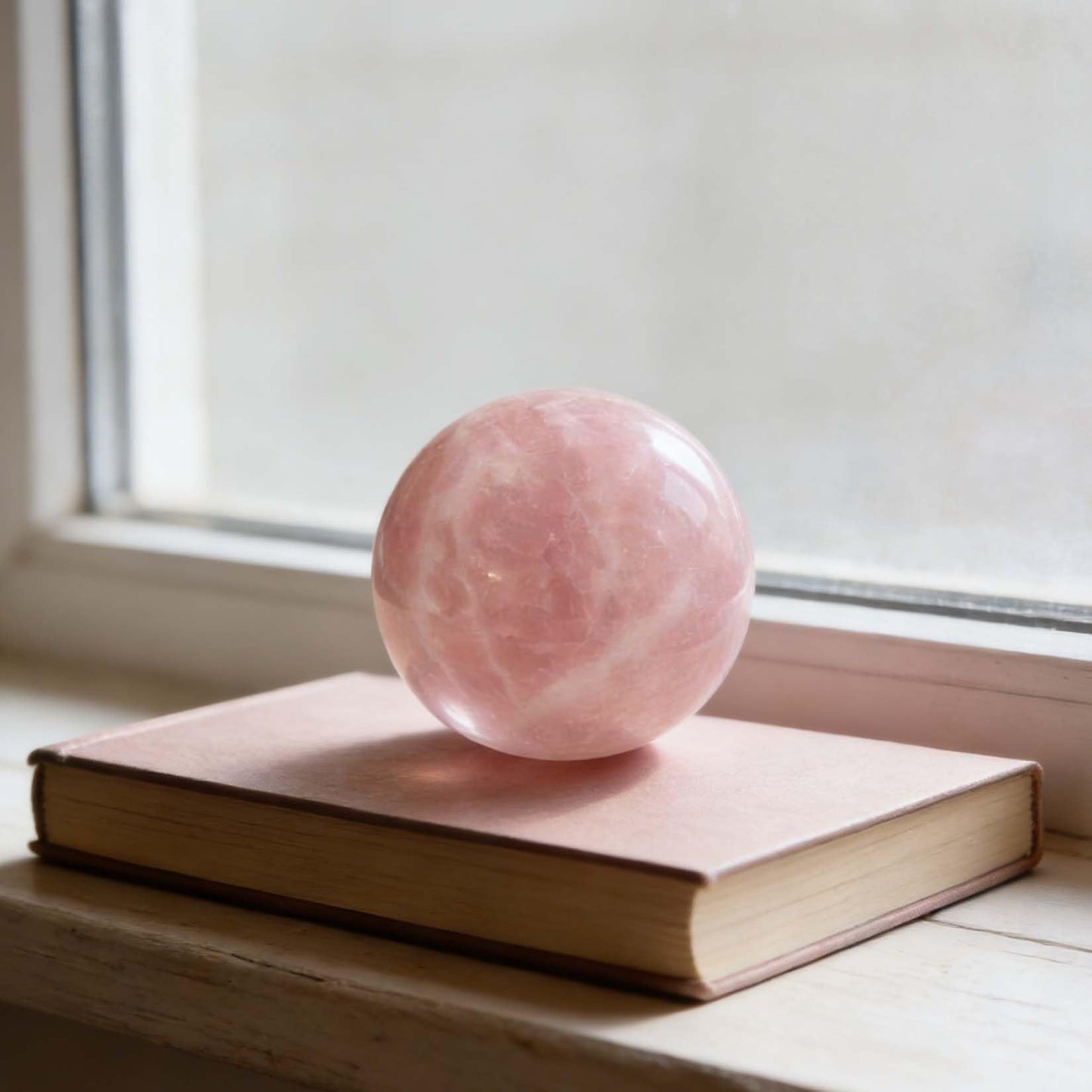 AierCrystal Natural Stone Crystal Sphere Feng Shui Home Decoration Ball Positive Energy Scrying Orb for Meditation Tool for Spiritual Space Purification Globe Diameter 5-6cm Pink Crystal Sphere