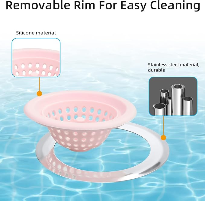 2 PCS Kitchen Stainless Silicone Sink Strainer, 4.5 inch Diameter…