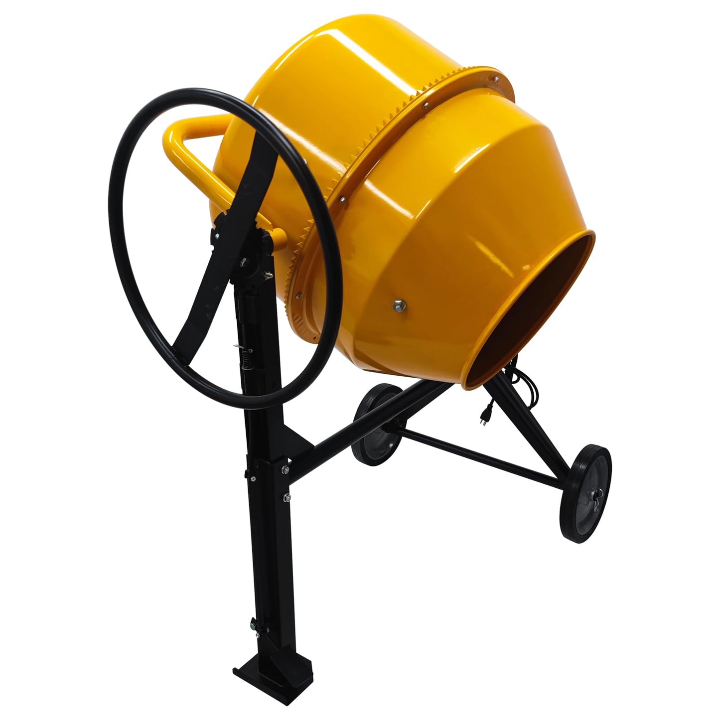 EQCOTWEA 7 Cu.Ft Cement Mixer Electric Concrete Mortar Mixer with Steel Drum & Casters 110V/60HZ Portable Concrete Mixing Machine for Construction Stucco 360°Rotation 1000W (1400RPM)
