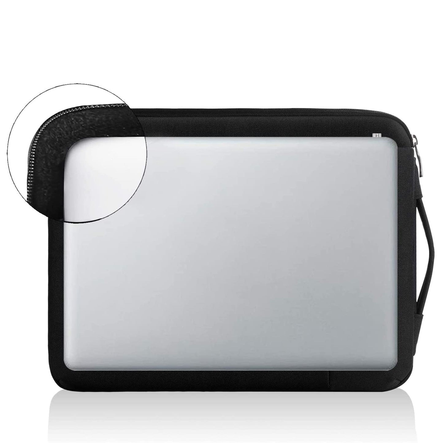 LANDICI 360°Protective Laptop Sleeve Case 13 13.3 14 Inch, Waterproof Computer Bag Cover with Handle for 2020-2024 MacBook Air 13 M2/M3, MacBook Pro 13/14, Chromebook 14, Black