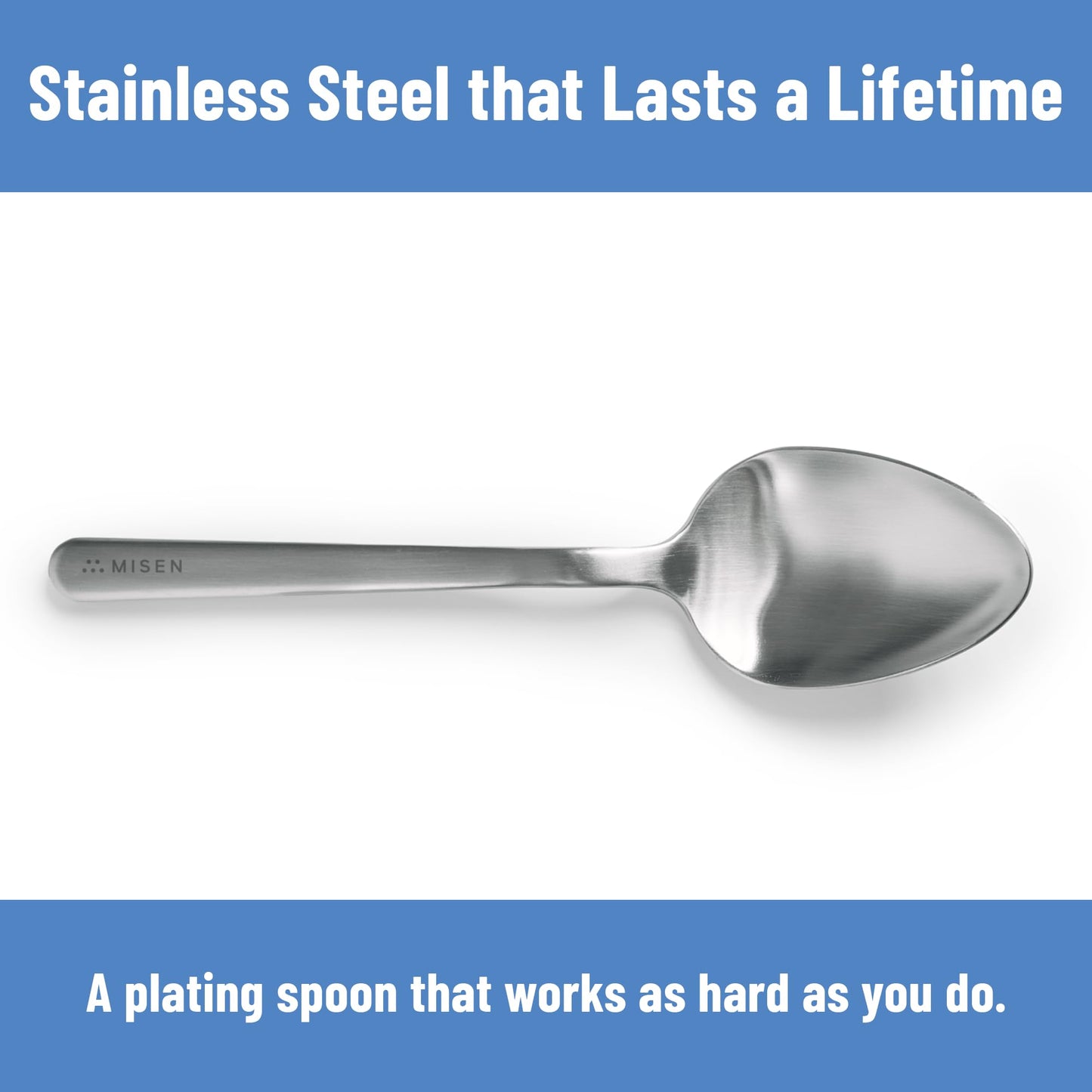 Misen Plating Chef Spoon – Stainless Steel Precision Cooking and Serving Spoon with Tapered Tip for Saucing Basting Drizzling Stirring Scooping and Restaurant Quality Plating at Home