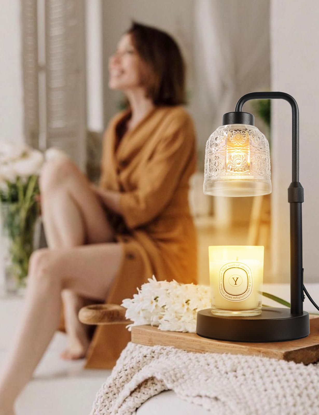 Yohonk Candle Warmer Lamp with Timer Dimmable, Adjustable Lamp Candle Warmer, Birthday Gifts for Women Mom, Wax Warmer Lamp for Scented Jar, House Warming Gifts New Home Decor