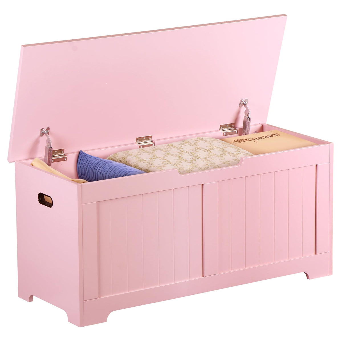 Saicool Wooden Storage Chest,30/40 Inch Storage Trunk w/2 Safety Hinges, Storage Bench, Modern Lift Top Chest Box Organizer (Pink, 40 Lx 15.7 W x19 H Inch)