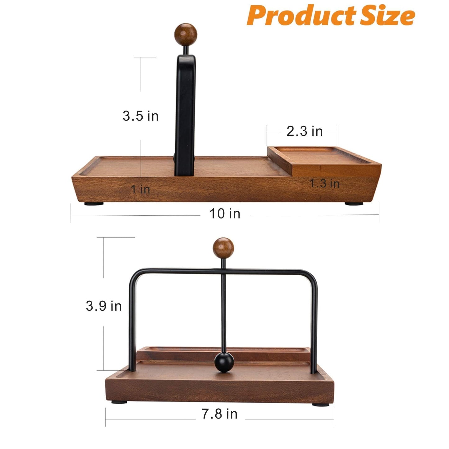 Black Wooden Napkin Holder, Multifunctional Farmhouse Napkin Holder for Table, Kitchen, Outdoor Use, Includes Space for Salt and Pepper Shakers (Seasoning Jar Not Included)