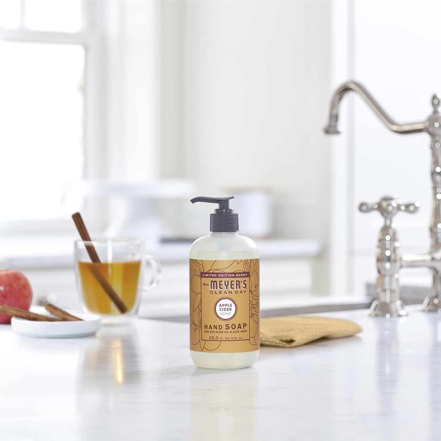MRS. MEYER'S CLEAN DAY Hand Soap, Apple Cider, Made with Essential Oils, 12.5 oz - Pack of 3