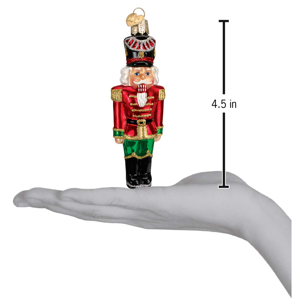 Old World Christmas Nutcracker Glass Blown Ornament for Christmas Tree, Handcrafted Holiday Decoration, Holiday Collection