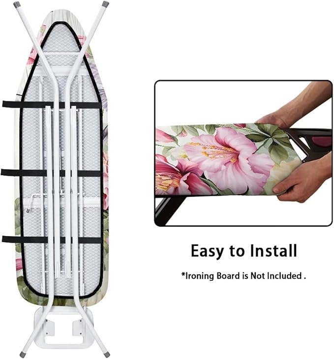 ZDCUSTOM Flower Hummingbird Ironing Board Cover Iron Board Cover Large Fits All