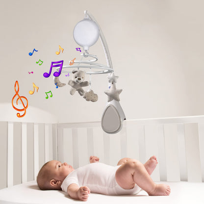 FITNATE Baby Bedding Rotating Musical Box Mobile Music Box Toy Plays 35Tunes(without Brackets or Toys),Battery-operated with Free 3 stickers, 128M Micro SD Card&USB Cable for data transmission