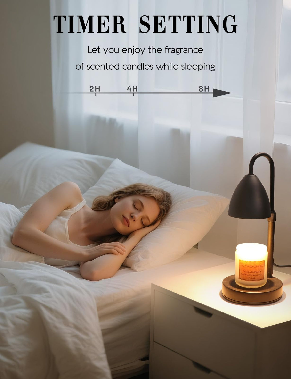 MRSZIRUI Candle Warmer Lamp with Timer Dimmable, Lamp Candle Warmer Birthday Gifts for Women, Black Adjustable Wax Melter Warmer for Jar Candles, House Warming Gift Home Decor