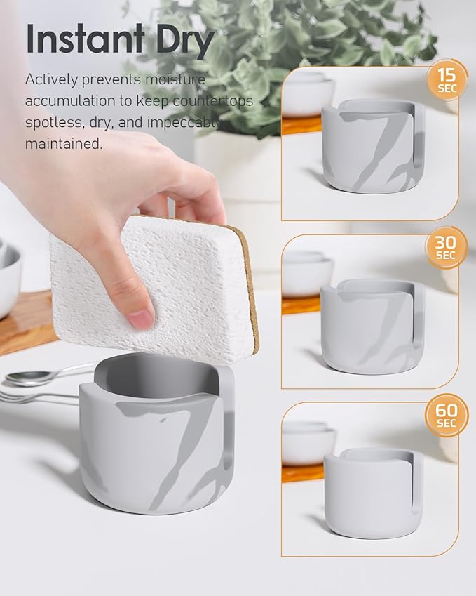 Diatomite Sponge Holder for Kitchen Sink, Quick Dry Diatomaceous Earth Compact
