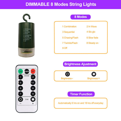 DealBeta Purple Orange Curtain Lights Battery Operated Halloween 300 LED Hanging Curtain Lights with Remote 8 Modes Timer for Wedding Halloween Party Decór (9.8ft×9.8ft)