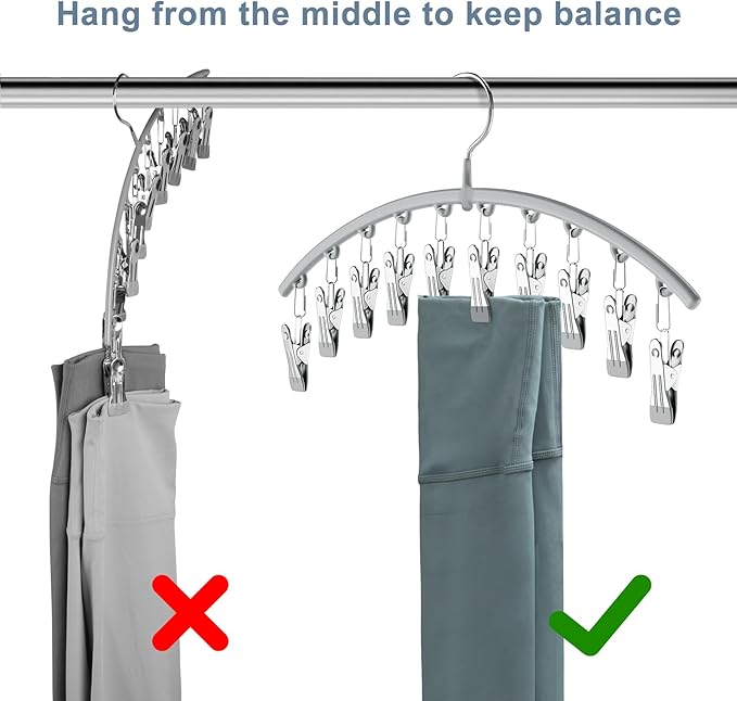 Legging Organizer for Closet, Metal Yoga Pants Hanger w/Rubber Coated 1 Pack