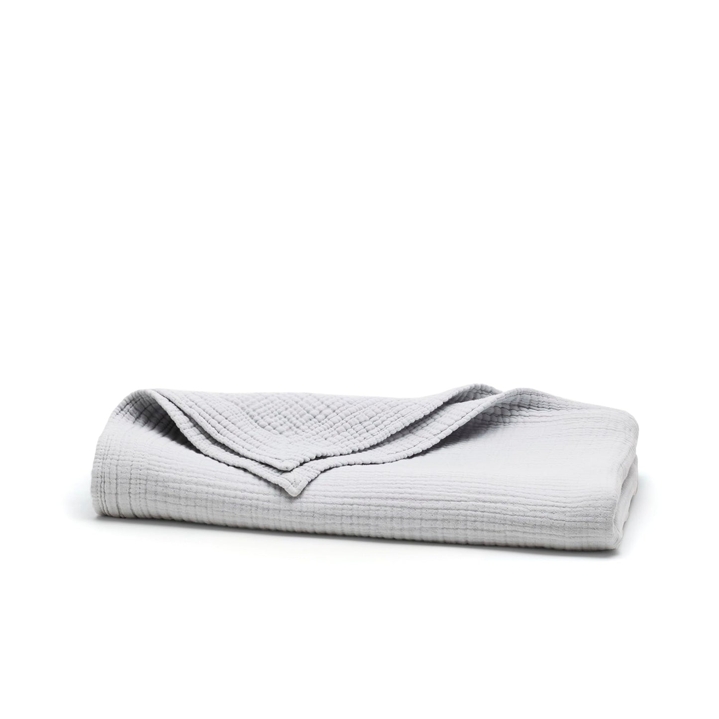 BOLL & BRANCH Dream Throw Blanket - One Size, Sky - Luxury 100% Organic Cotton - Soft, Lightweight and Breathable - Cloud-Like Touch - 50x70 Inches