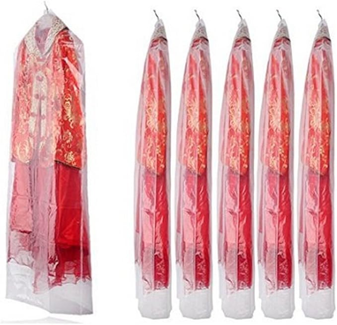 40Pcs Clear Plastic Dry Cleaning Garment Bags Can be Hung Transparent Clothing