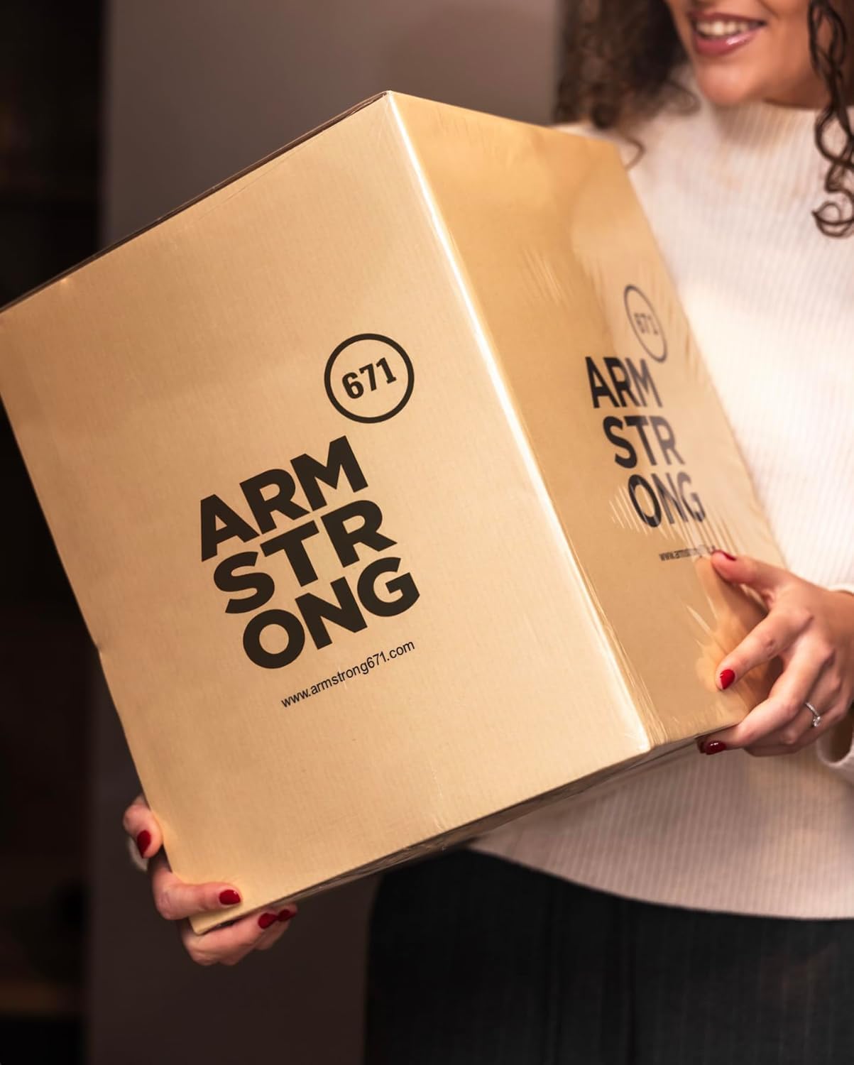 ARMSTRONG 671 Moon-Inspired Table Lamp, Adjustable Glow, Interactive Cork Details, Ergonomic Design,Ivory and Gray Available (Ivory)