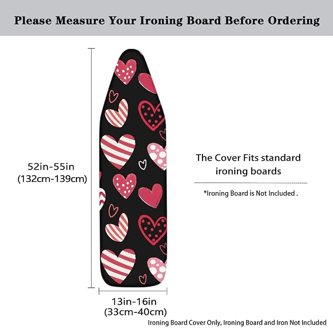 Love Heart Ironing Board Cover Valentines Day Ironing Board Dust Cover Standard
