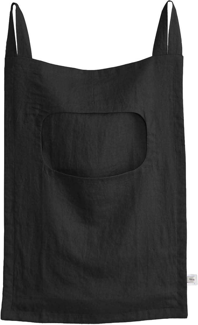 Amazhiyu 100% Linen Door Hanging Laundry Hamper Bag, 19x27 Inches