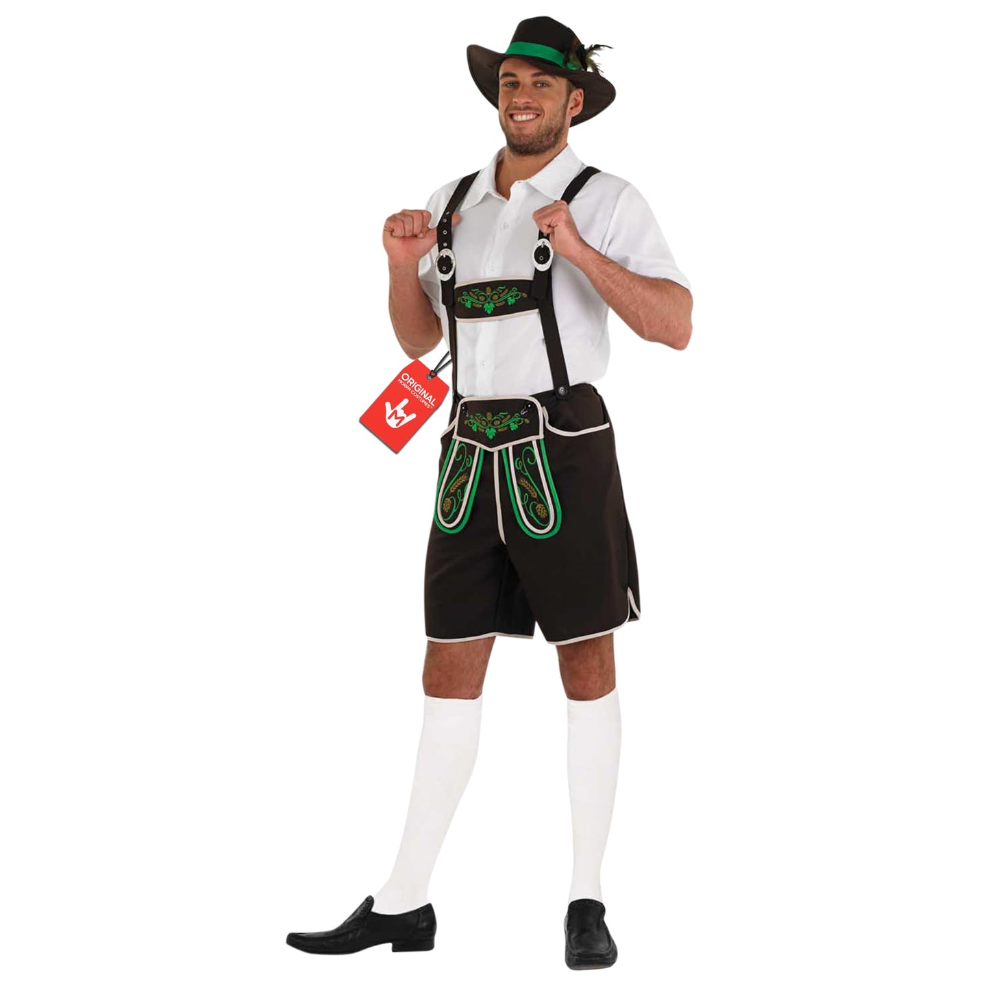 Fun Shack Lederhosen Men Costume, October Festival Costume For Men, Oktoberfest Costumes, Fancy Dress For Adults, Medium