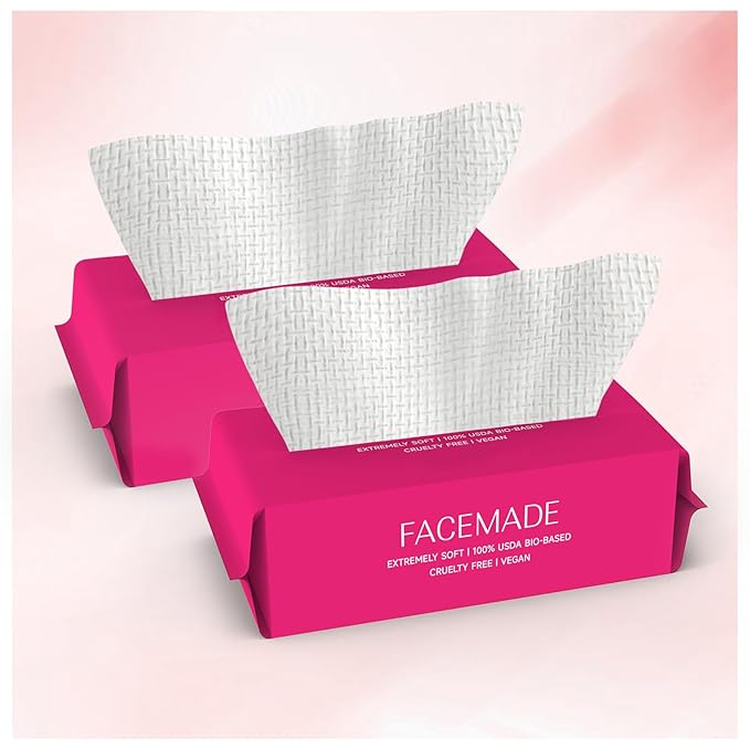 FACEMADE 100 Count Disposable Face Towels, Ultra Thick Face Towelettes