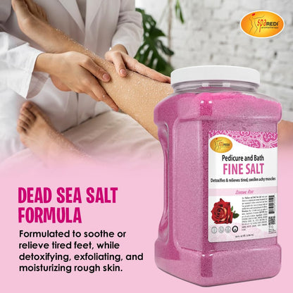 SPA REDI - Detox Foot Soak Pedicure and Bath Fine Salt, Lavender and Wildflower, 128 Oz - Made with Dead Sea Salts, Argan Oil, Coconut Oil, and Essential Oil, Hydrates, Softens and Moisturizes