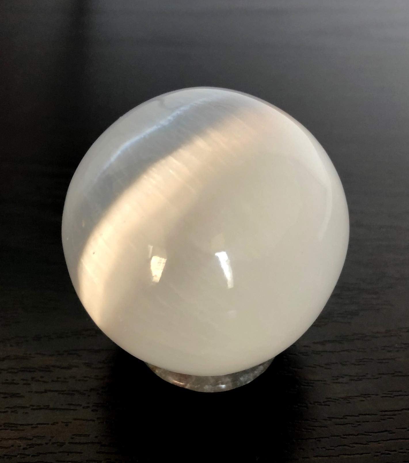 crystalmiracle Selenite 40 Mm Sphere Crystal Healing FengShui Reiki Home Office Energy Peace Meditation Gemstone Vaastu Aura