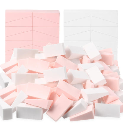 100 Pieces Cosmetic Sponges Latex Makeup Foam Wedges Foundation Beauty Tools (White)