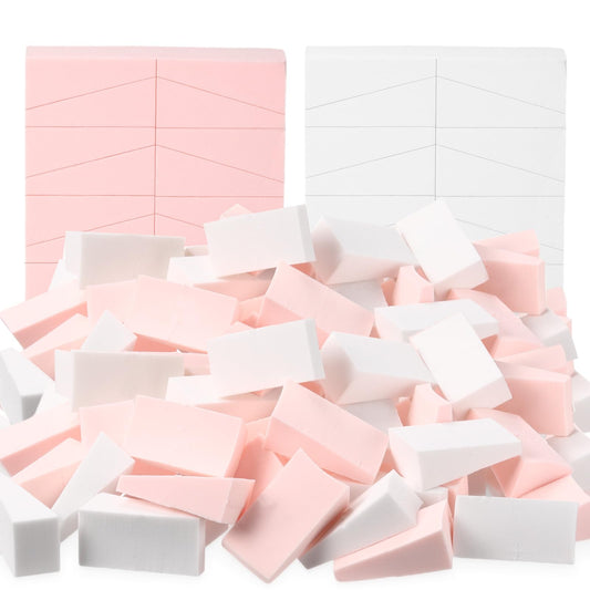 100 Pieces Cosmetic Sponges Latex Makeup Foam Wedges Foundation Beauty Tools (White)