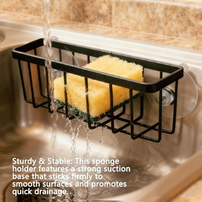 JANE'S CUTIE Kitchen Sink Sponge Holder, Kitchen Sink Sponge Rack, Sink Box
