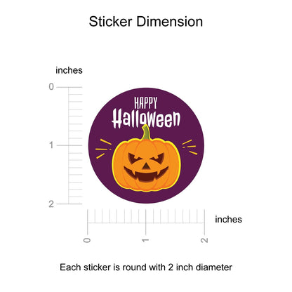 weRevel Halloween Party Stickers, 40 Count, 2 Inches, Round, 4 Unique Designs