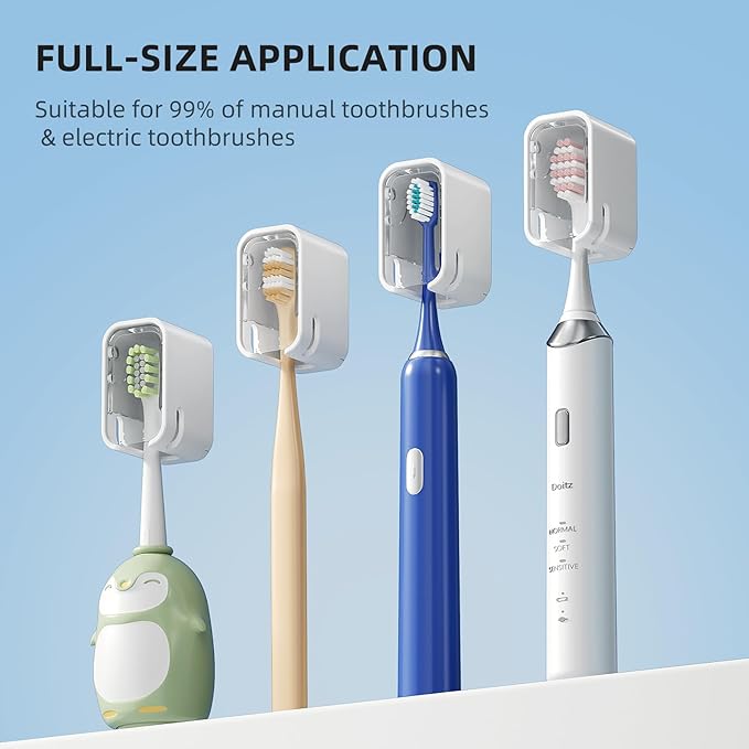 Travel Toothbrush Head Cover 2PCS, Electric Toothbrush Covers Caps, Ventilated