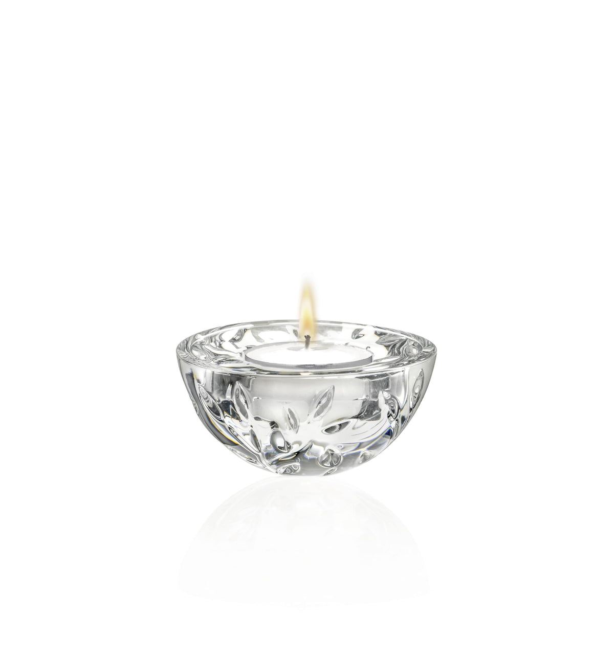 Barski Glass Tea Light Candle Holder - Set of 2 - for Wedding - Holidy Party Decoration - Round Bottom Will Create a Rocking Effect - Horizontal Lines Design - 3.5" Diameter - Made in Europe