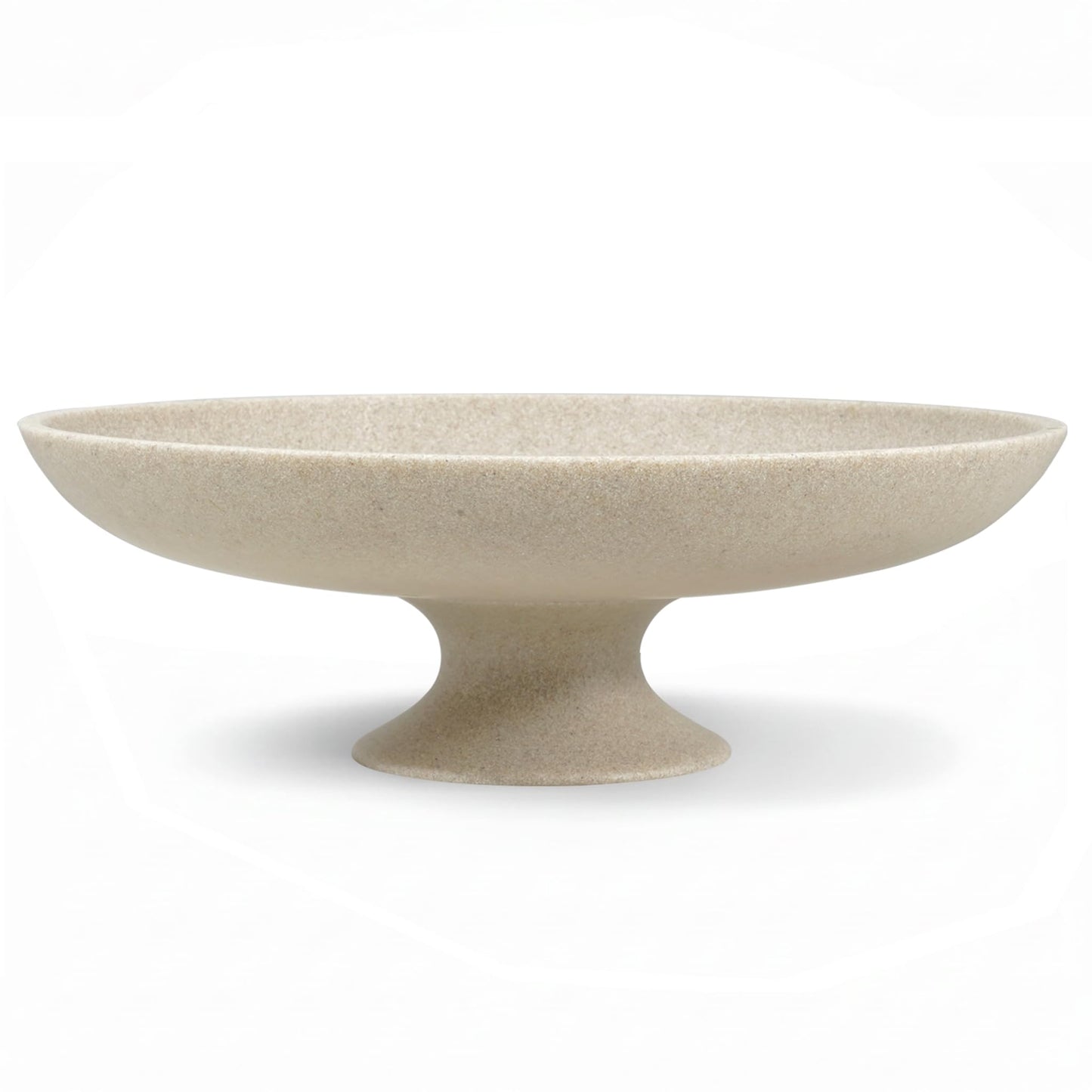 HFWDGTAO Beige Decorative Fruit Bowl, 11.45" Large Modern Pedestal Bowl for Kitchen Counter, Coffee Table, Entryway Table, Centerpiece Catch All Key Bowl
