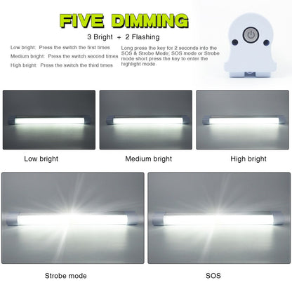 Camping Lights, LETOUR LED Tube Magnetic Work Light Bar 120W 1200Lumens 5 Dimmable Levels Camping Lantern USB Rechargeable Magnetic Lights Endurance for 80Hours (LT-LTK120 120Watts)