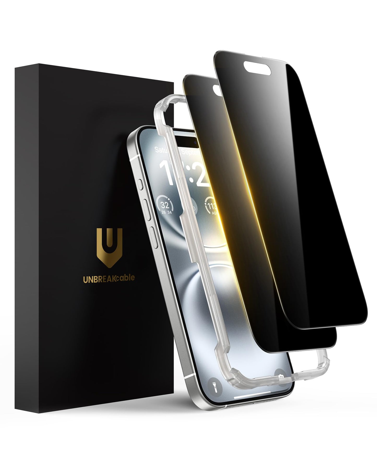 UNBREAKcable Privacy Screen Protector for iPhone 14/ iPhone 13/13 Pro, Tempered Glass [True 28°Anti Spy] [9H Hardness] [Case Friendly] Private Protector for iPhone 6.1" - 2 Pack