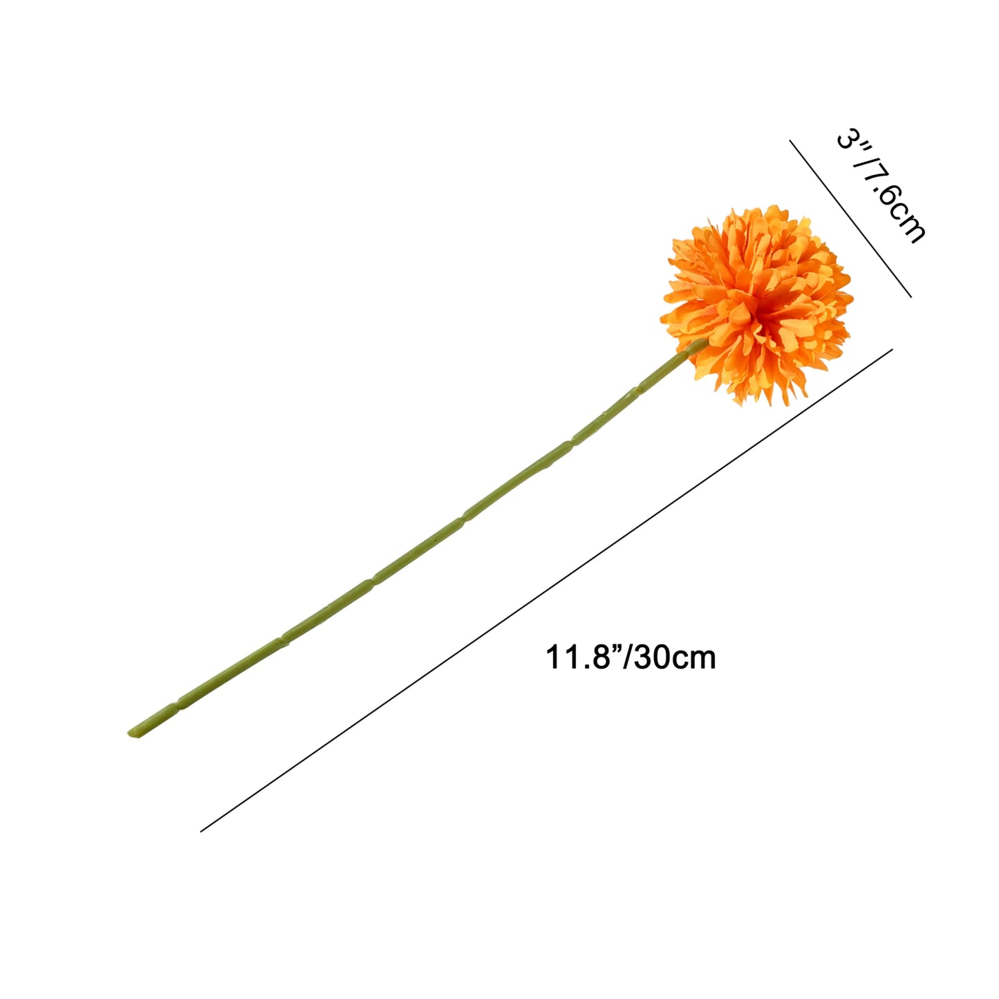 Mandy's Orange Artificial Ball Chrysanthemum 12 Stems Faux Flowers with Bendable Stems for DIY Wedding Centerpiece Fall Decor Home Arrangements