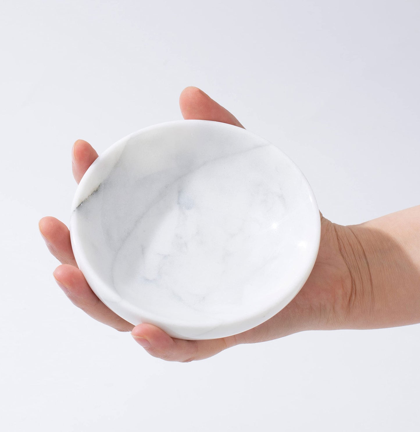 CM CHIC MONDAY 4.72 Inch Mini Decorative Bowls, Natural Small Marble Decorative Bowls for Home Decor, Key Bowl, Coffee Tables Centerpiece, Soap Serving Bowl, Incense Burner, Smudge Bowl
