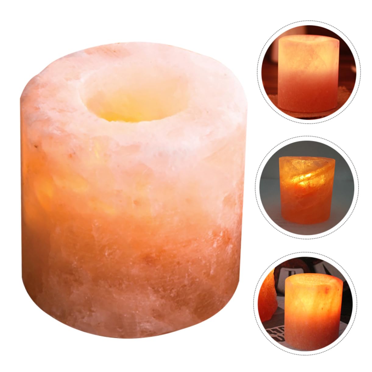 VOSAREA Himalayan Salt Candlestick Holder Decorative Candle Stand for Meditation Yoga Home Decor Natural Crystal Salt Material for Living Room Wedding Centerpieces