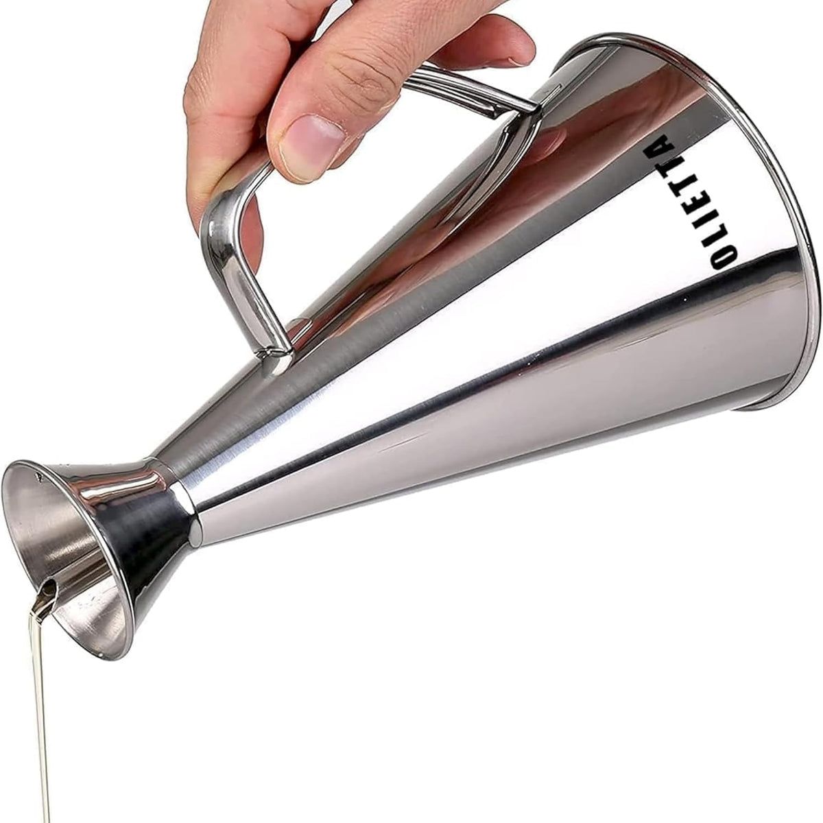 Olietta Olive Oil Dispenser Bottle Stainless Steel Non Drip Leak Proof No Mess Vinegar Pourer & Kitchen Drizzler 17 oz 500ML 0.5 Litre Great for Pouring & Drizzling Easy to Clean & Leakproof