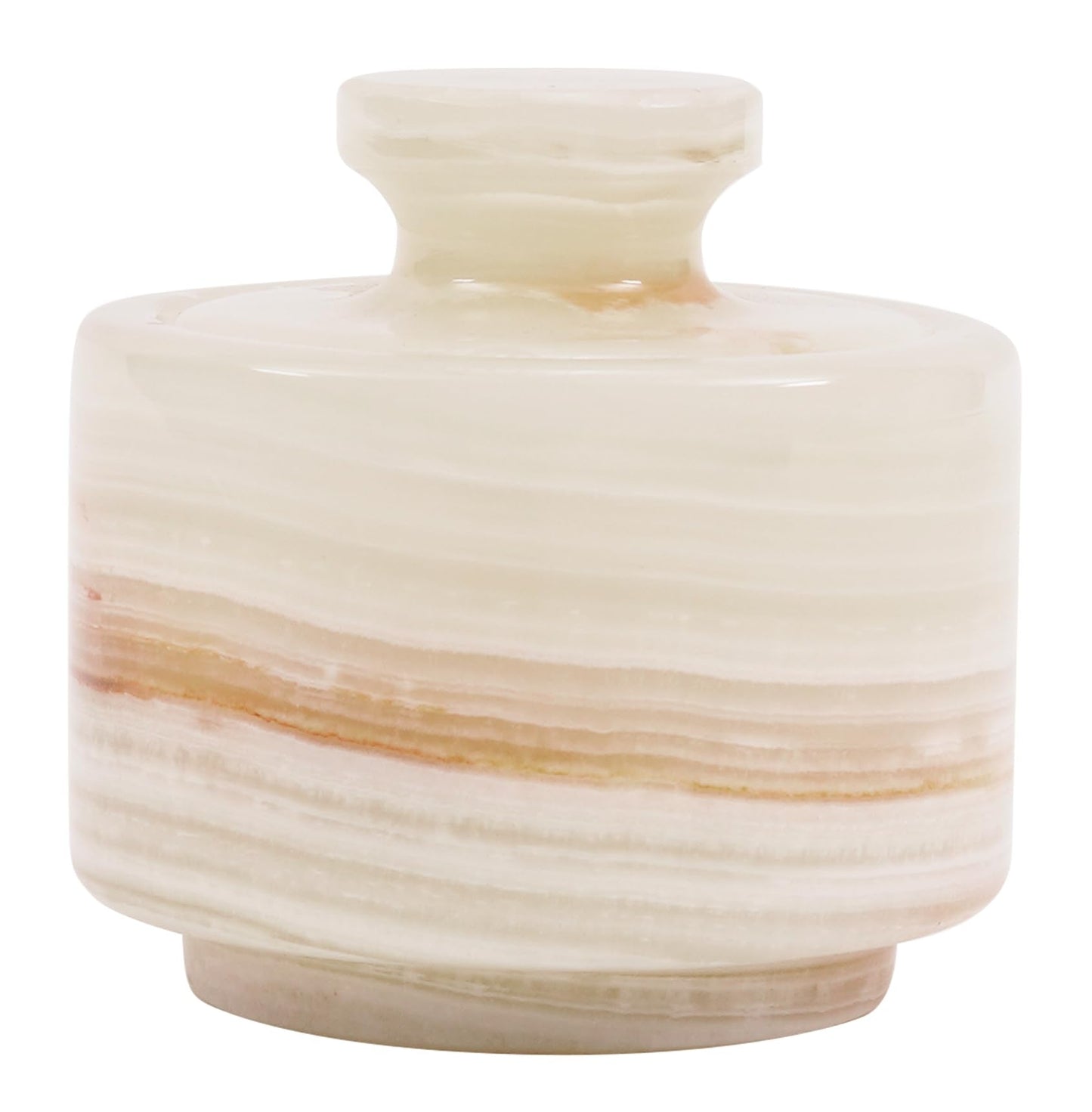 MARBLOUS KRAFTS Marble Salt Cellar 3" Inch White Onyx Salt Holder With Lid for Spice Jar & Stone Salt Container, Modern Sugar Bowl