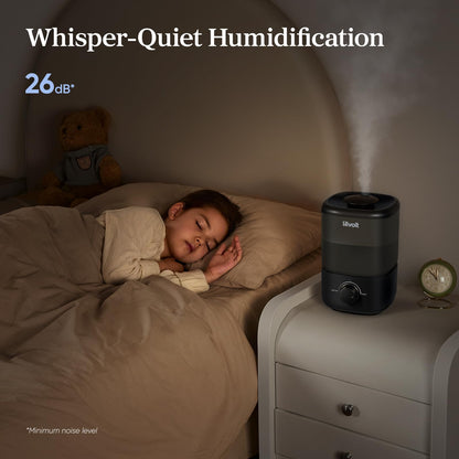 LEVOIT Humidifiers for Bedroom, Quiet (3L Water Tank) Cool Mist Top Fill Essential Oil Diffuser with 25Watt for Home Large Room, 360° Nozzle, Rapid Ultrasonic Humidification for Baby Nursery and Plant