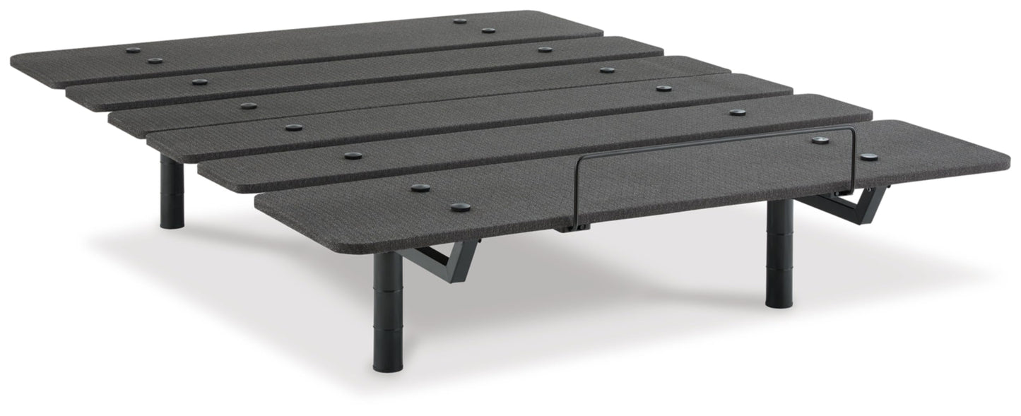Signature Design by Ashley Cosmic Power Base Traditional Full Adjustable Base with Head and Foot Incline, Wireless Remote and USB Ports, Black