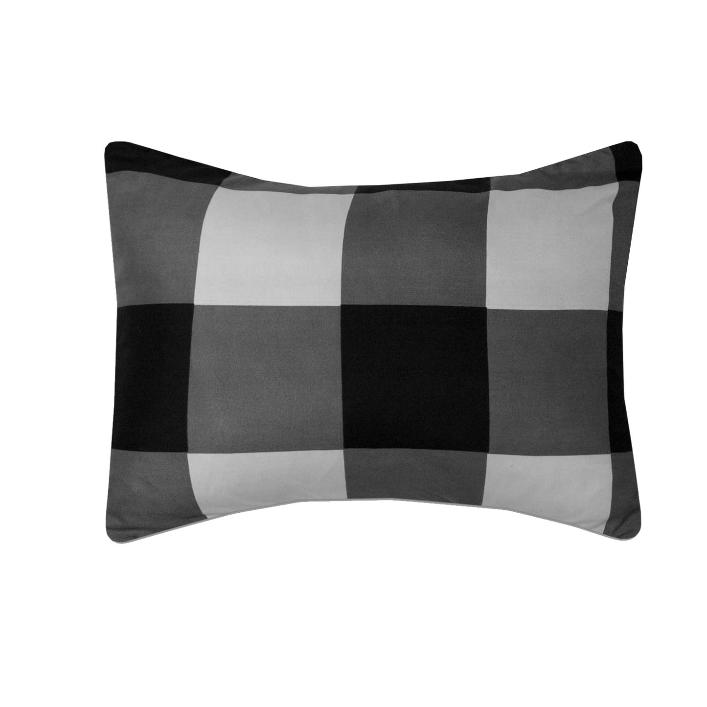 5 Piece Comforter Set Bed in a Bag Buffalo Check Christmas Print All Season Soft Down Alternative Bedding Comforter Set & Luxurious White Microfiber Bed Sheets, Twin, Buffalo Plaid Black/Gray